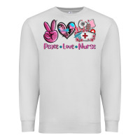Dove Grey peace love nurse Premium Sweatshirt - AdoDesignShop