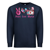 Navy peace love nurse Premium Sweatshirt - AdoDesignShop