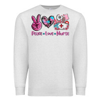 Oatmeal Heather peace love nurse Premium Sweatshirt - AdoDesignShop