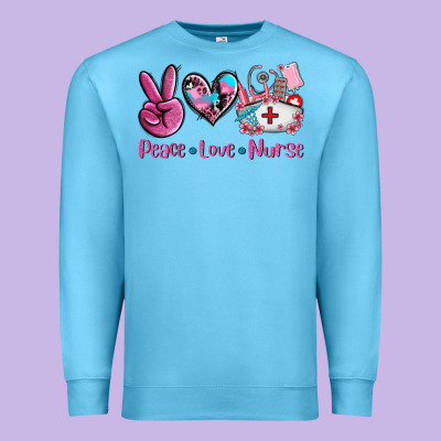 Peace Love Nurse Premium Sweatshirt Designed By Adodesignshop