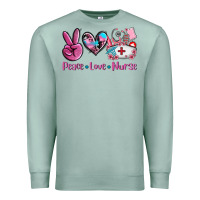 Seafoam peace love nurse Premium Sweatshirt - AdoDesignShop