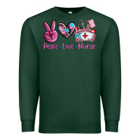 Sports Green peace love nurse Premium Sweatshirt - AdoDesignShop