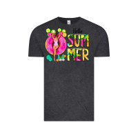 Vintage Black Hello Summer Donut Girl Vintage Tee - CowCowDesign