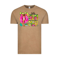 Vintage Coffee Hello Summer Donut Girl Vintage Tee - CowCowDesign
