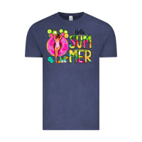 Vintage Denim Hello Summer Donut Girl Vintage Tee - CowCowDesign