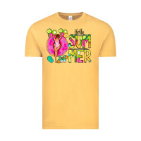 Vintage Mustard Hello Summer Donut Girl Vintage Tee - CowCowDesign