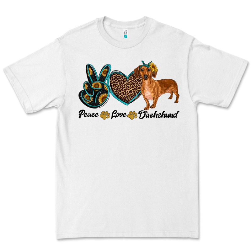 Peace Love Dachshund Premium Tee by RanaPortraitStore | Teevron