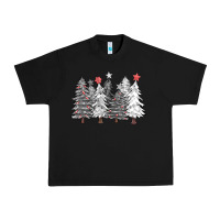 Black And White Christmas Trees With Lights Urban Heavy Tee | Teevron