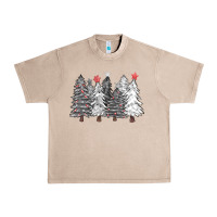 French Oak black and white christmas trees with lights Urban Heavy Tee - FaDigitalArtStudio