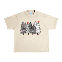 Sandshell black and white christmas trees with lights Urban Heavy Tee - FaDigitalArtStudio