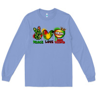Colony Blue peace love juneteenth Long Sleeve Tee - FaDigitalArtStudio