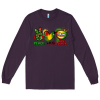 Plum peace love juneteenth Long Sleeve Tee - FaDigitalArtStudio