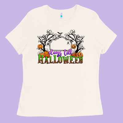 Days Till Halloween Ladies Tee Designed By Cowgirlartshop