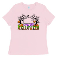 Bubblegum Pink days till halloween Ladies Tee - CowGirlArtShop