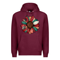 Burgundy Christmas sunflower Premium Hoodie - CowhideDigitalArt