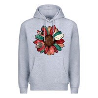 Heather Grey Christmas sunflower Premium Hoodie - CowhideDigitalArt