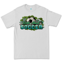 Dove Grey Wild about Soccer Premium Tee - HowdyJamesFarm