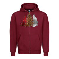 Burgundy christmas trees Zipper Hoodie - BarkalooDesign