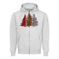 Dove Grey christmas trees Zipper Hoodie - BarkalooDesign