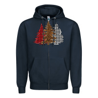 Navy christmas trees Zipper Hoodie - BarkalooDesign