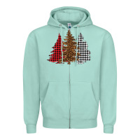 Seafoam christmas trees Zipper Hoodie - BarkalooDesign