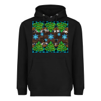 Black Christmas tree with snow Heavyweight Hoodie - AdoDesignShop