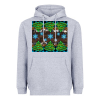 Heather Grey Christmas tree with snow Heavyweight Hoodie - AdoDesignShop