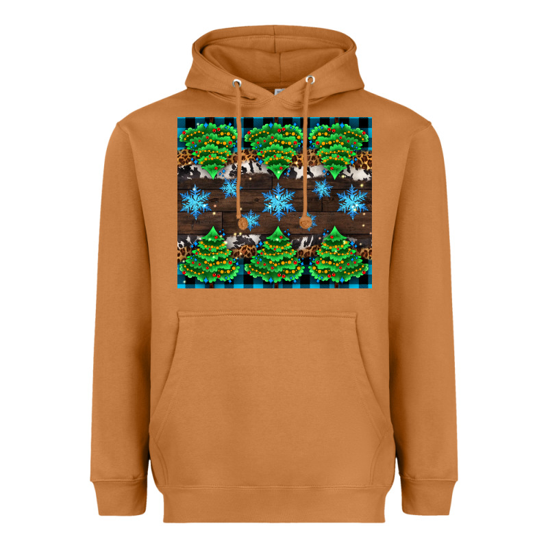 Christmas Tree With Snow Heavyweight Hoodie by AdoDesignShop | Teevron
