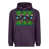 Plum Christmas tree with snow Heavyweight Hoodie - AdoDesignShop