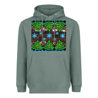 Sage Christmas tree with snow Heavyweight Hoodie - AdoDesignShop