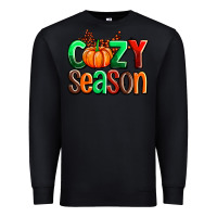 Black cozy season with fall colors palette and pumpkin Premium Sweatshirt - AdoDesignShop