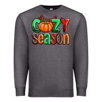 Charcoal Heather cozy season with fall colors palette and pumpkin Premium Sweatshirt - AdoDesignShop