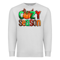 Dove Grey cozy season with fall colors palette and pumpkin Premium Sweatshirt - AdoDesignShop