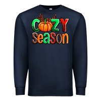 Navy cozy season with fall colors palette and pumpkin Premium Sweatshirt - AdoDesignShop