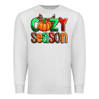 Oatmeal Heather cozy season with fall colors palette and pumpkin Premium Sweatshirt - AdoDesignShop