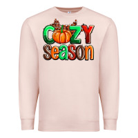 Pale Pink cozy season with fall colors palette and pumpkin Premium Sweatshirt - AdoDesignShop