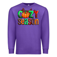 Purple cozy season with fall colors palette and pumpkin Premium Sweatshirt - AdoDesignShop