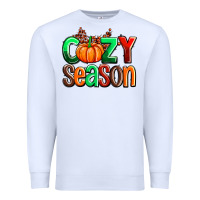 White cozy season with fall colors palette and pumpkin Premium Sweatshirt - AdoDesignShop