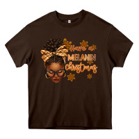 Chocolate Brown Have a melanin Christmas afro woman Heavy Core Tee - texasbilliewilder