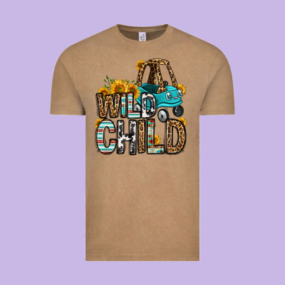 Wild Child Kids Car Vintage Tee Designed By Oliviacreatesart