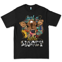 Black Just a little moody baby cow Premium Tee - HowdyJamesFarm