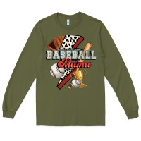 Army Green baseball mama Long Sleeve Tee - FaDigitalArtStudio