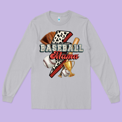 Baseball Mama Long Sleeve Tee Designed By Fadigitalartstudio