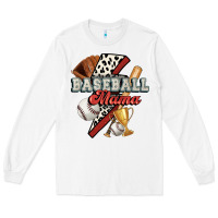 White baseball mama Long Sleeve Tee - FaDigitalArtStudio