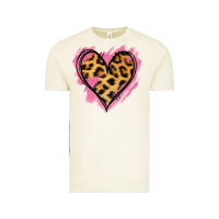 Vintage Arctic Leopard Pink Glitter Heart Vintage Tee - Jasminsmagicworld