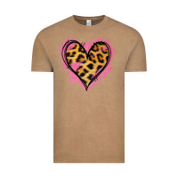 Vintage Coffee Leopard Pink Glitter Heart Vintage Tee - Jasminsmagicworld