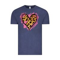 Vintage Denim Leopard Pink Glitter Heart Vintage Tee - Jasminsmagicworld
