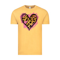 Vintage Mustard Leopard Pink Glitter Heart Vintage Tee - Jasminsmagicworld