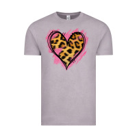 Vintage Zinc Leopard Pink Glitter Heart Vintage Tee - Jasminsmagicworld