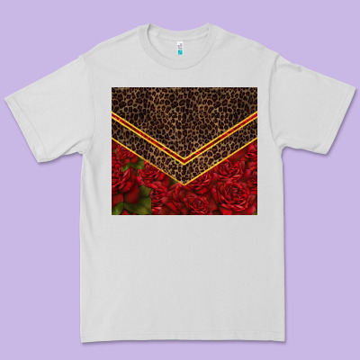 Red Roses With Leopard Premium Tee Designed By Tumblerdesignbyshophia